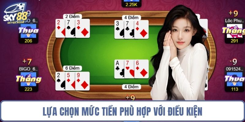 Lựa chọn mức tiền phù hợp với điều kiện